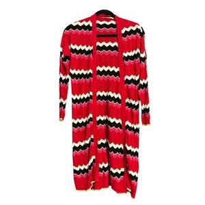 CLEO Chevron Long Sleeve Cardigan w/ Sparkle